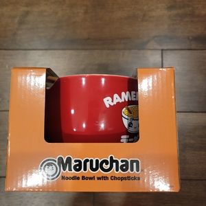 NEW Maruchan Ramen Noodle "Ramen Life" Ceramic Bowl with Chopsticks